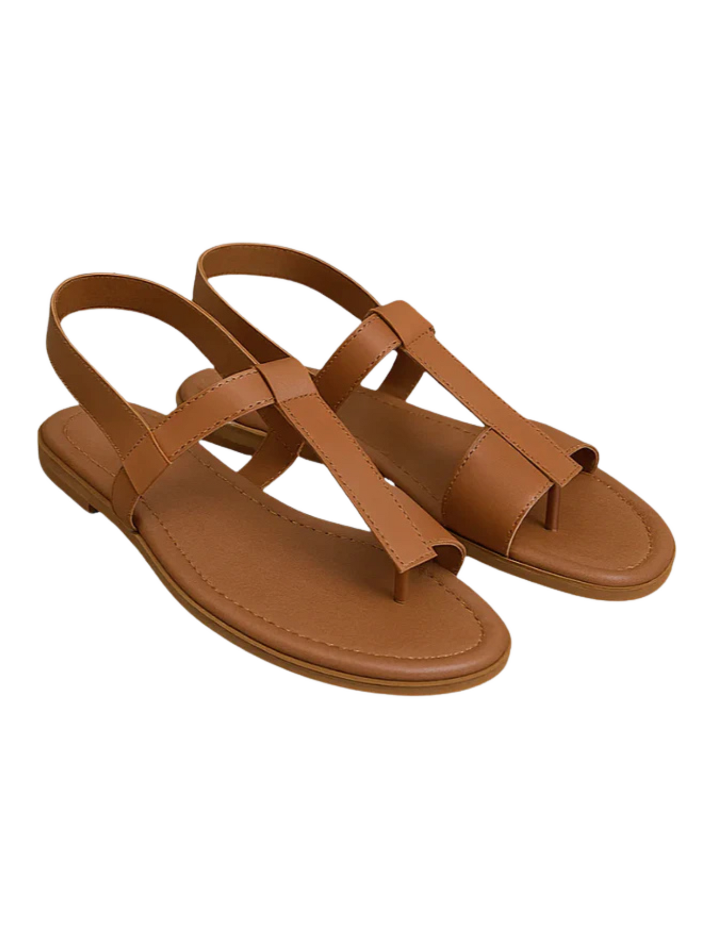 Flat sandals made of artificial leather
