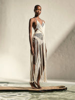 Load image into Gallery viewer, Sleeveless Cross Front Macramé Dress
