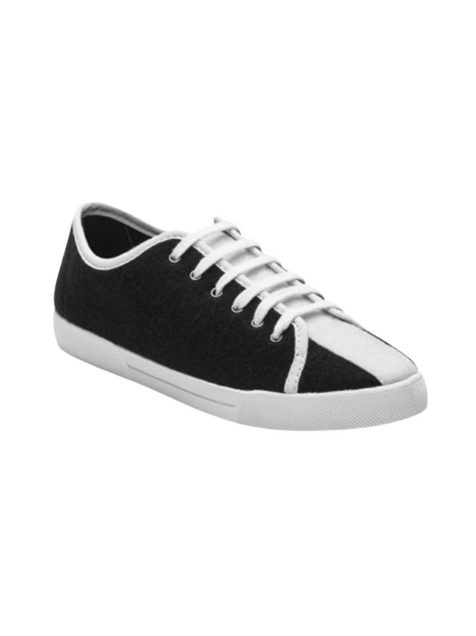 Black Tennis Sneakers with Ecru band