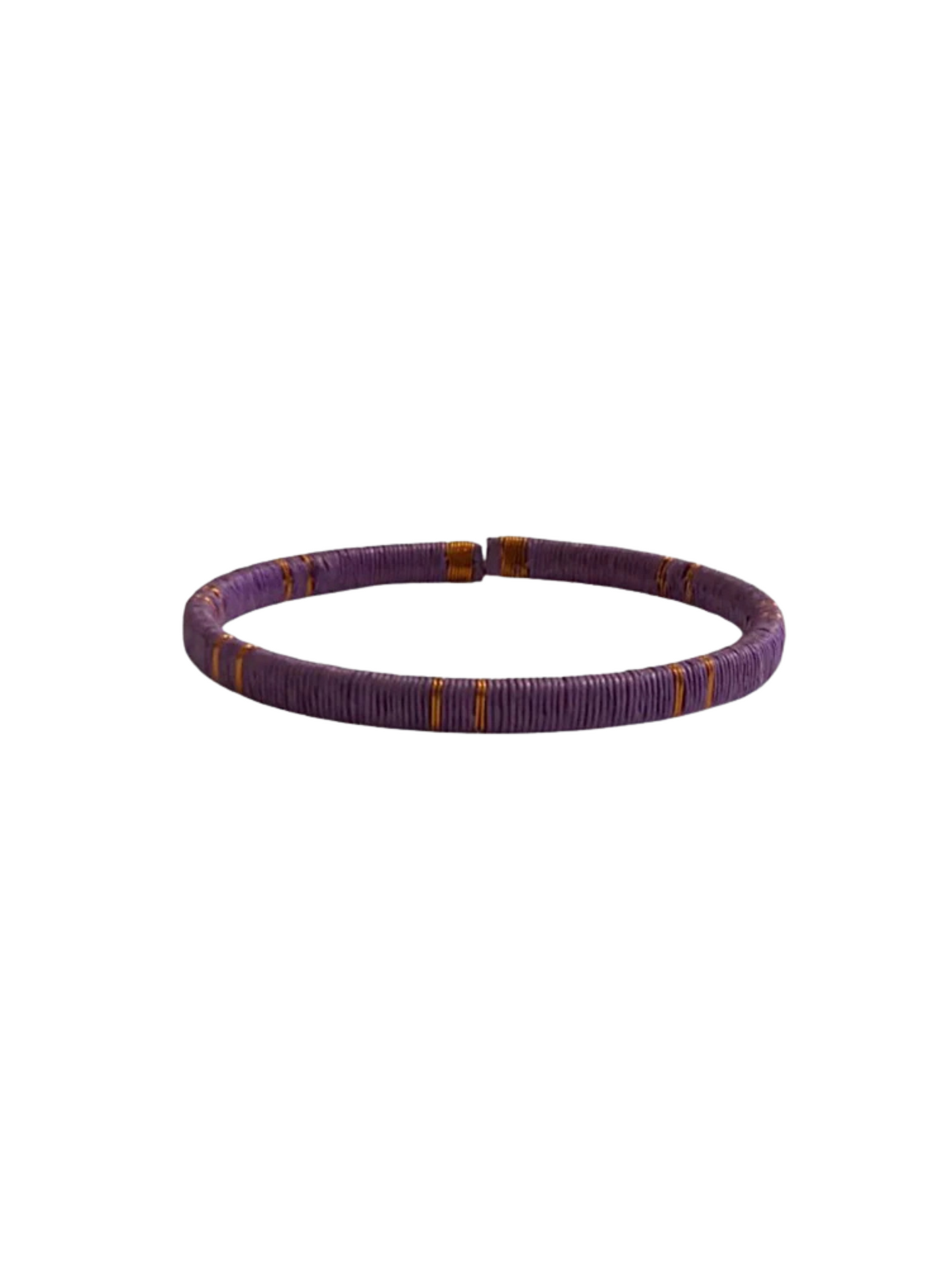 Thin bracelet in 24k gold-plated bronze with werregue palm fiber