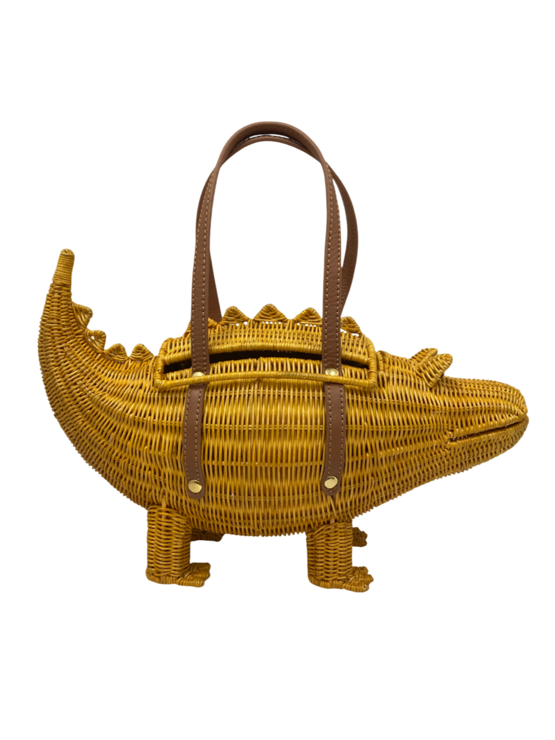  wicker alligator-shaped handbag