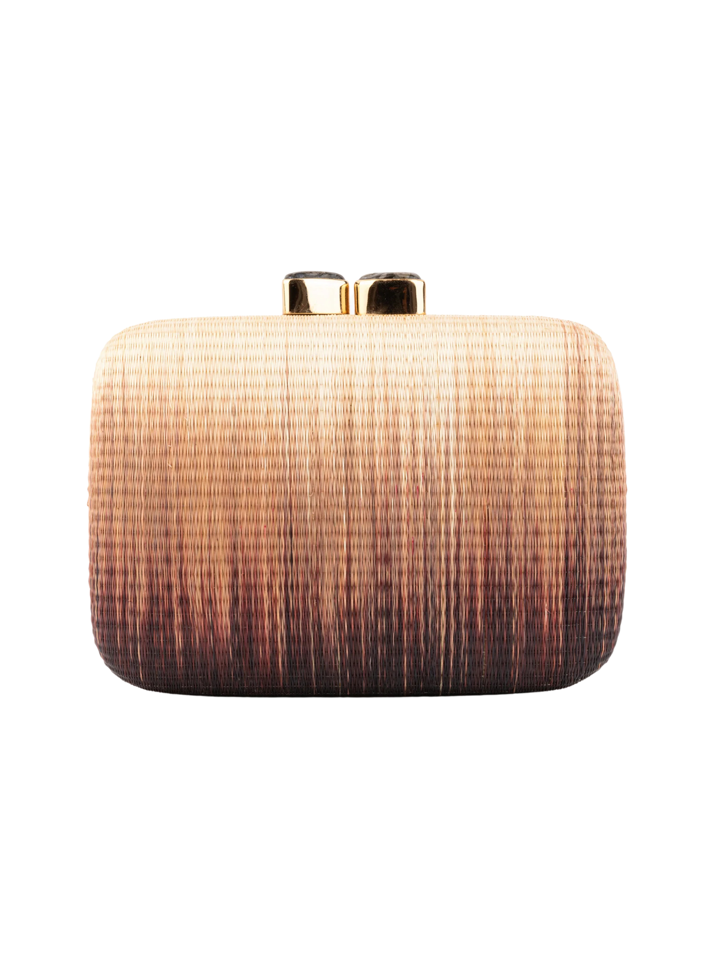 ombré clutch bronze and brown tones with natural stone closure