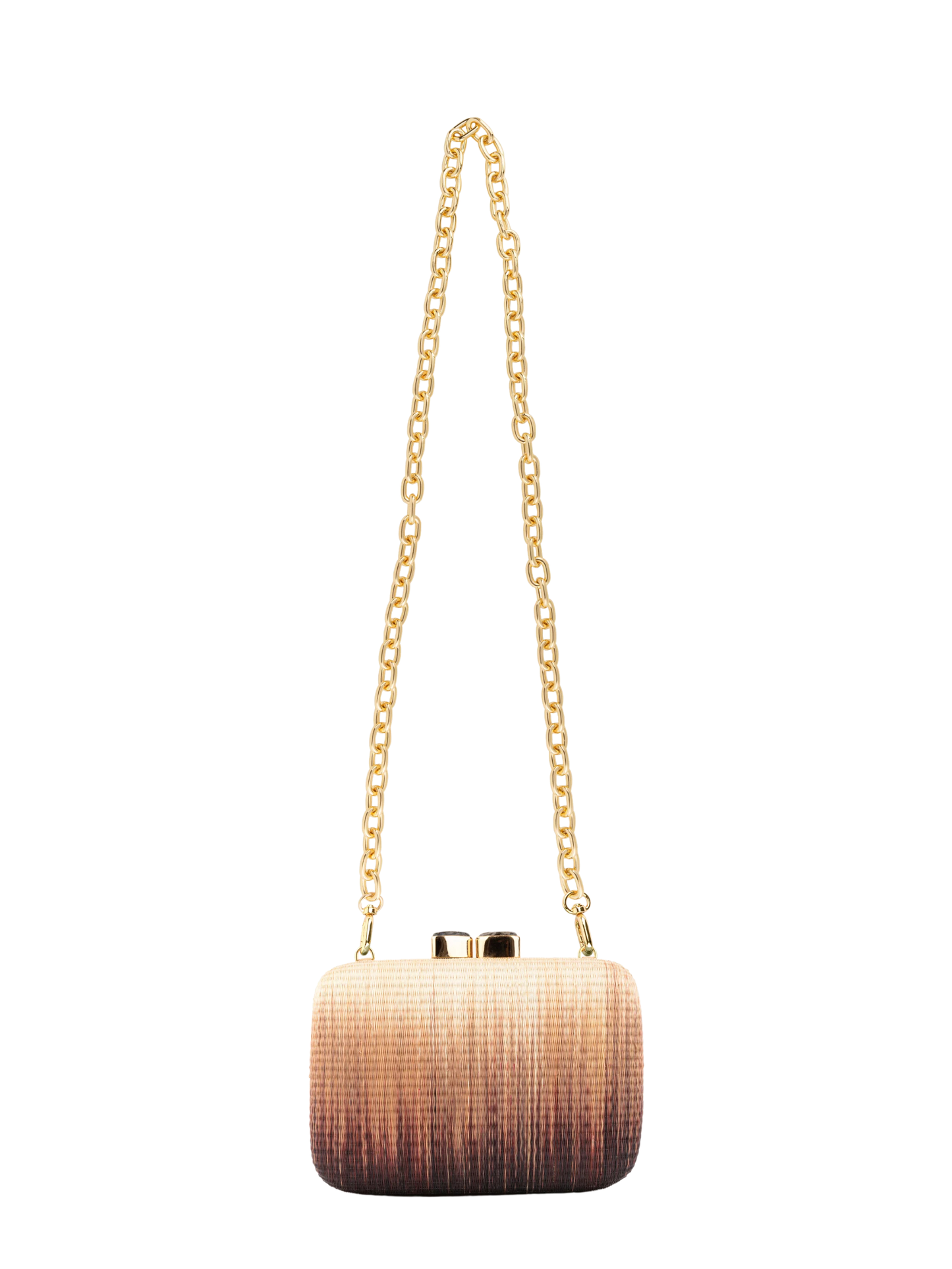 ombré clutch bronze and brown tones with natural stone closure