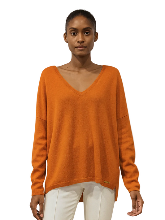 orange sweater