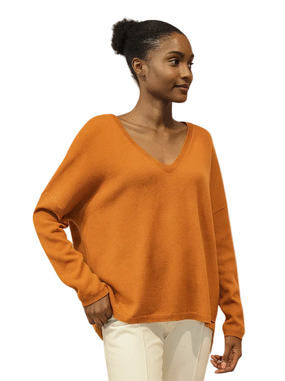 orange sweater