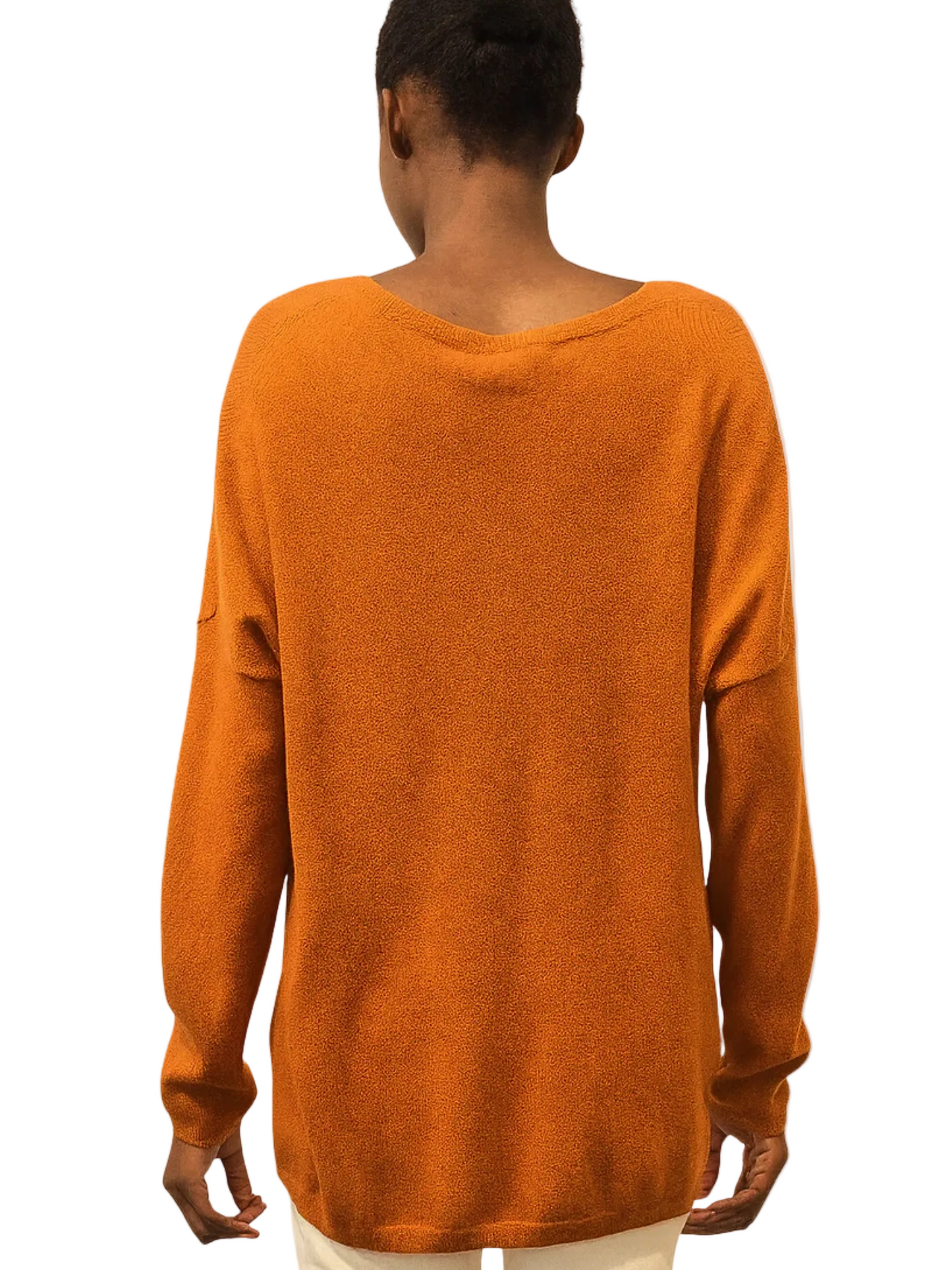 orange sweater