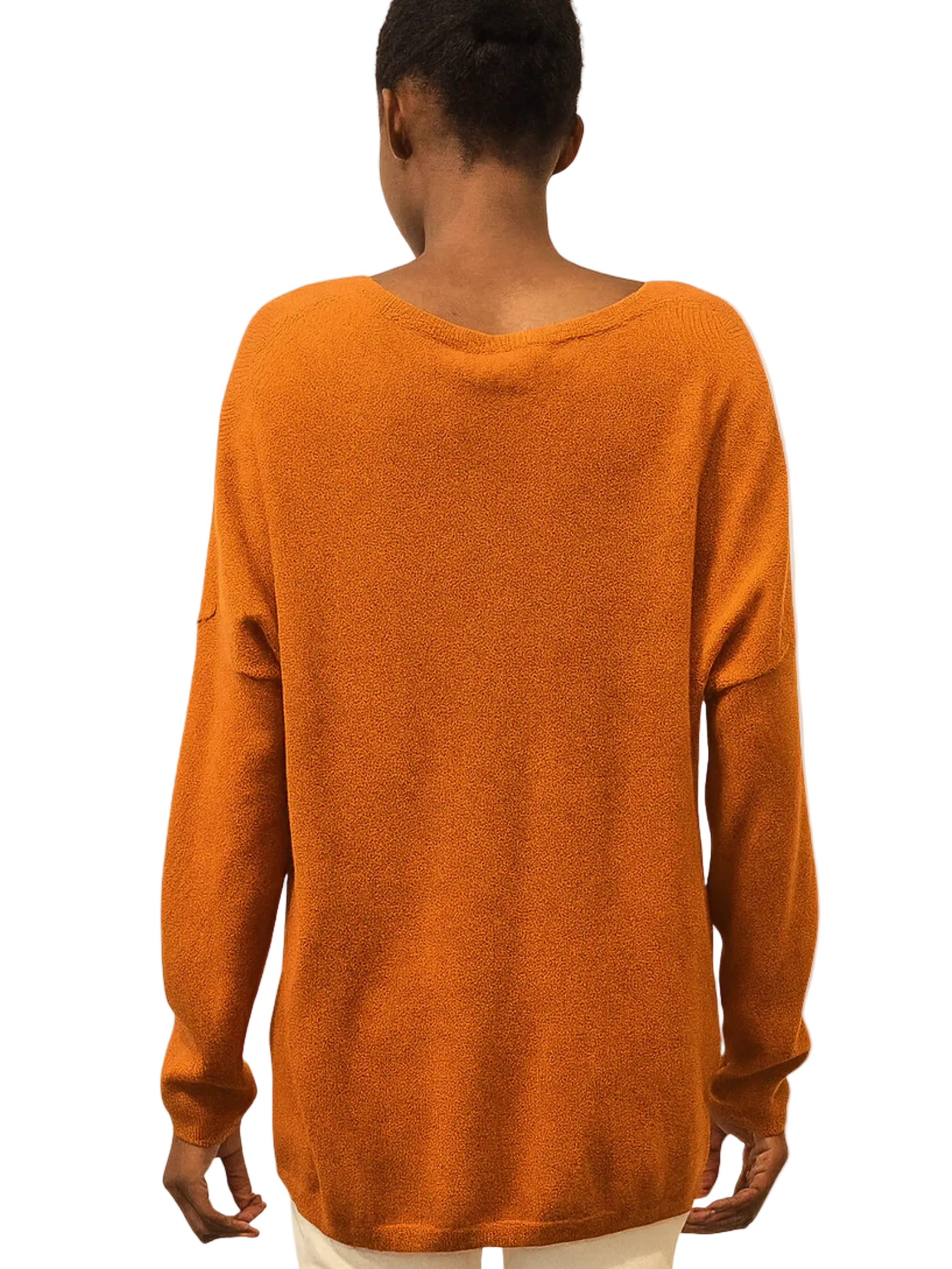 orange sweater
