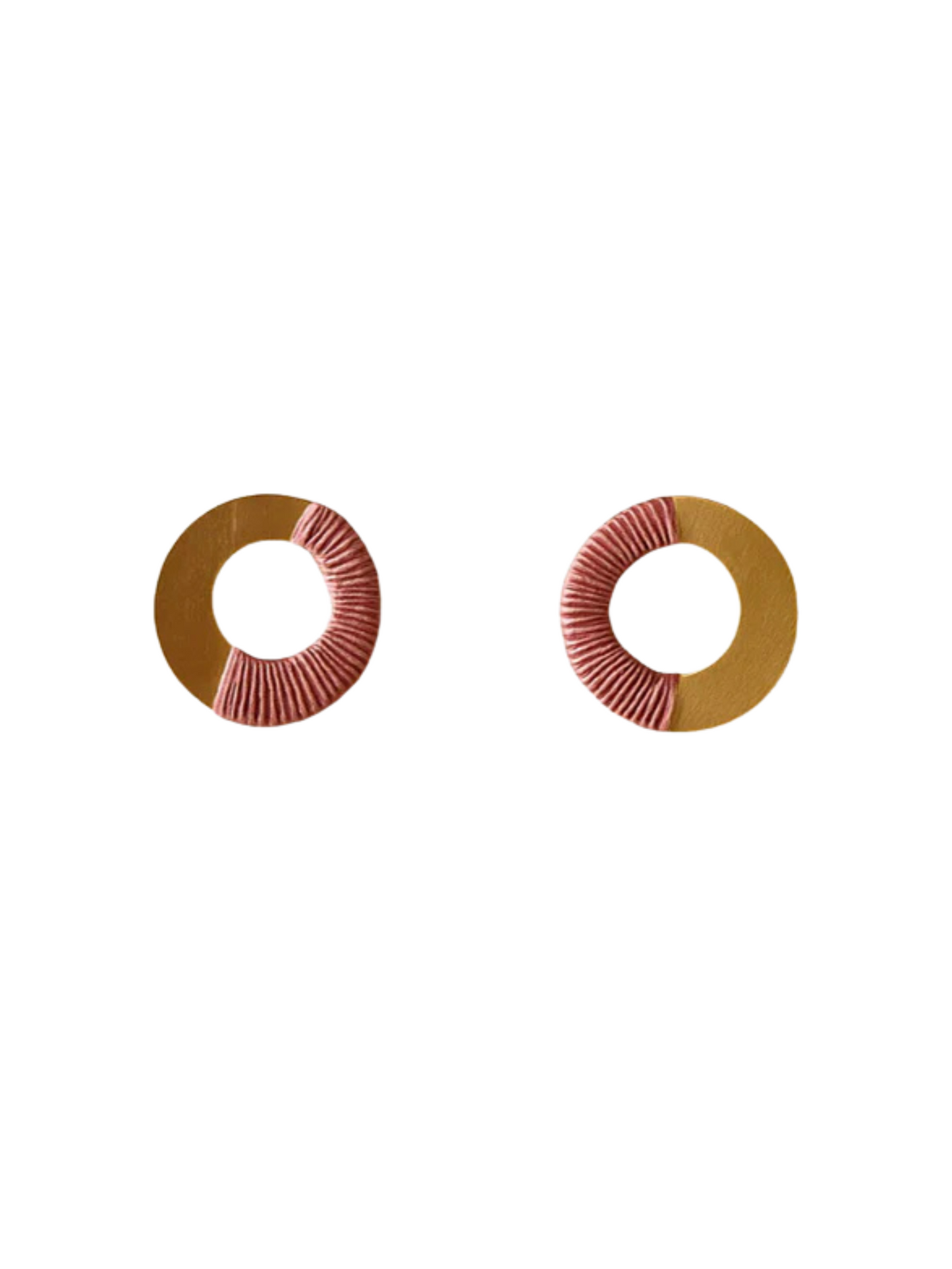  bronze earrings with 24k gold and tagua