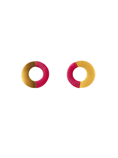  bronze earrings with 24k gold and tagua
