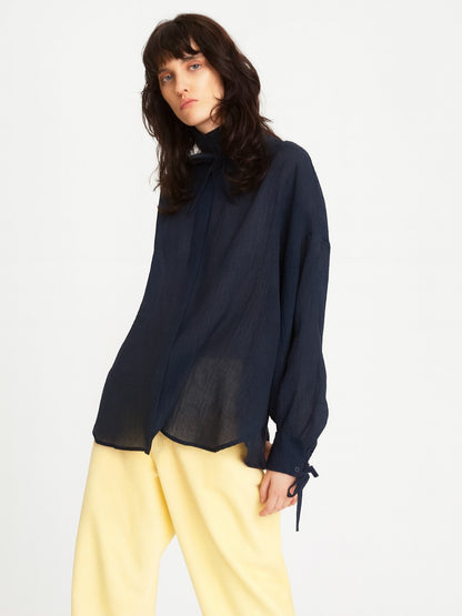 Stella Nova Shirt with Tiebow in Navy