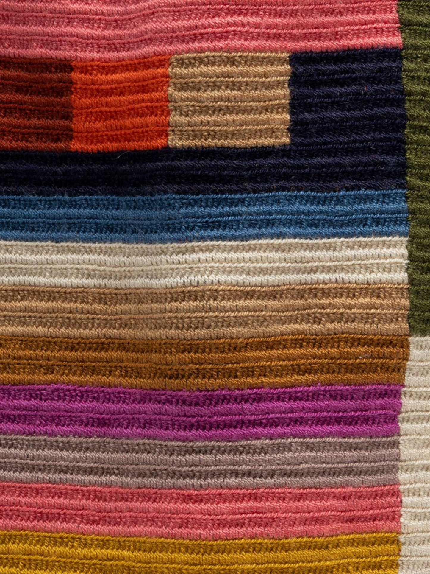 Multicolored striped tote bag