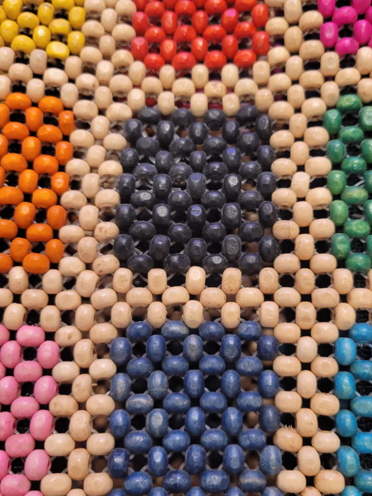 Handcrafted wooden bead shoulder bag