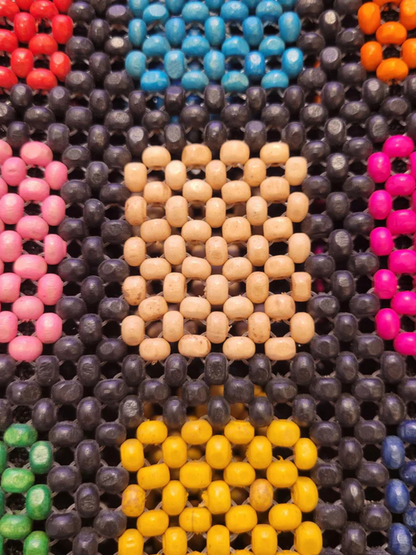 wood beads black bag