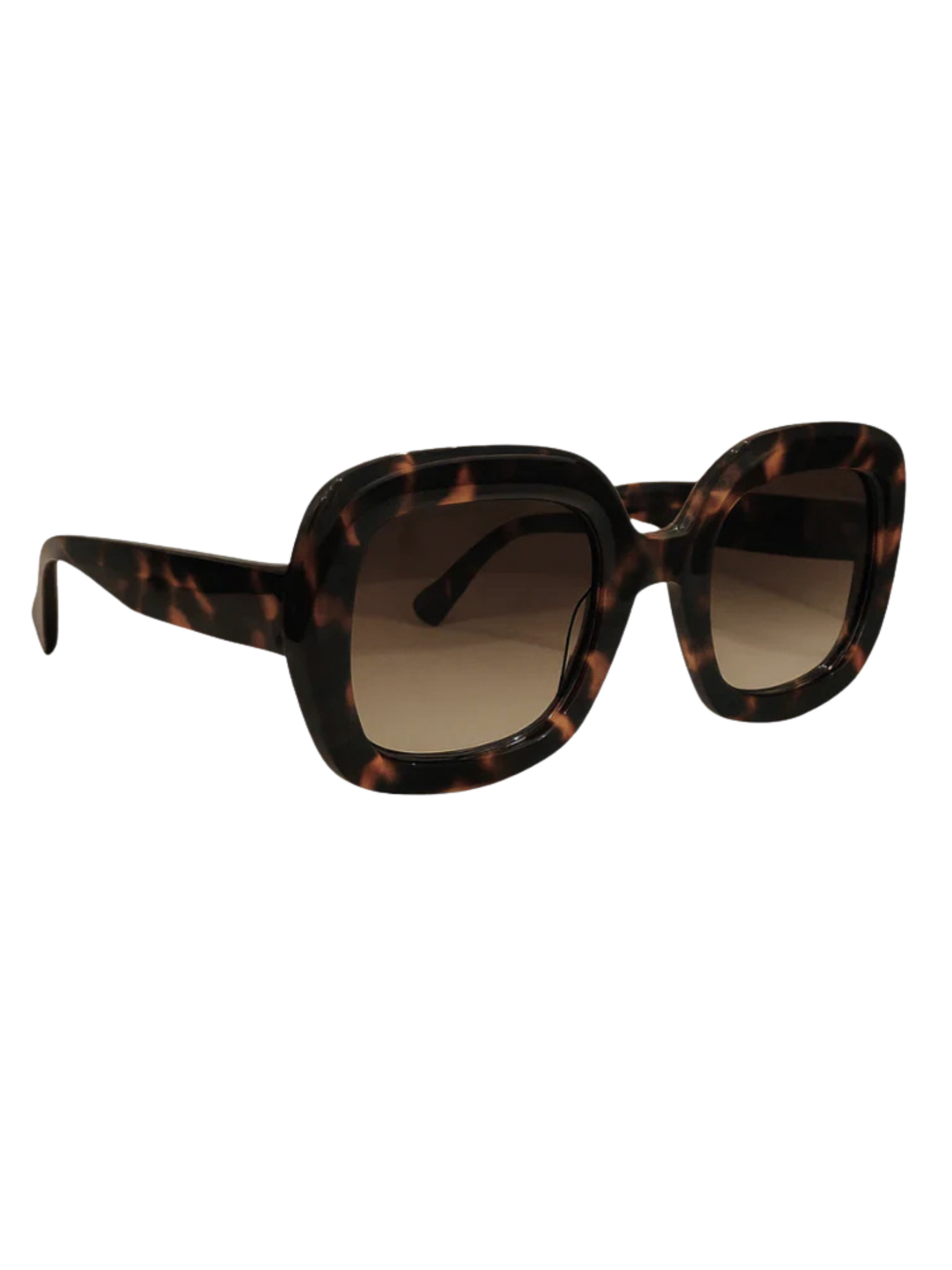 Sunglasses with tortoiseshell frame and gradient lenses