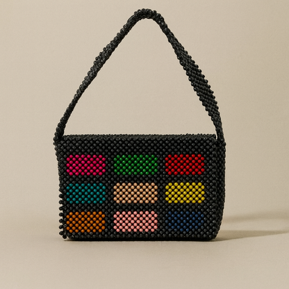 Wood Beads Shoulder Bag