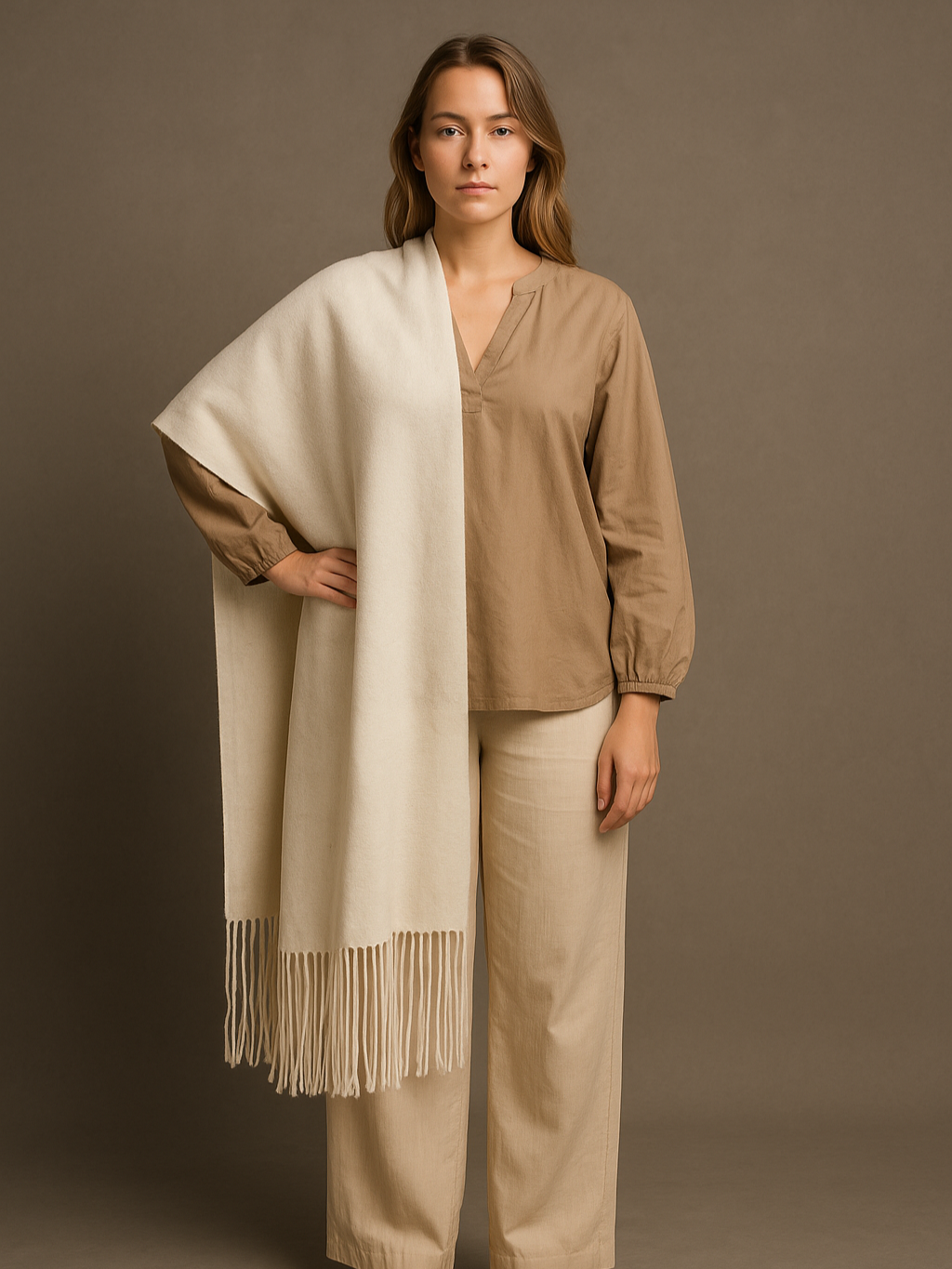Fringes Cashmere Scarf