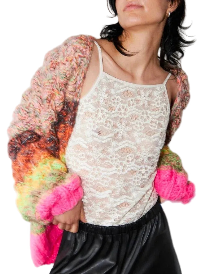 Arena Rainbow Cardigan Pink Multi