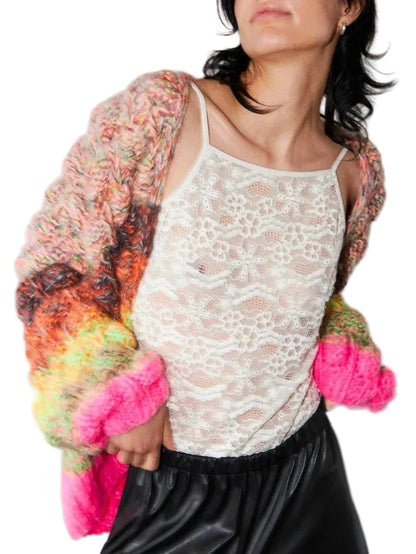 Arena Rainbow Cardigan Pink Multi