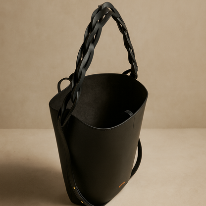 Louise Large Black Bucket Bag