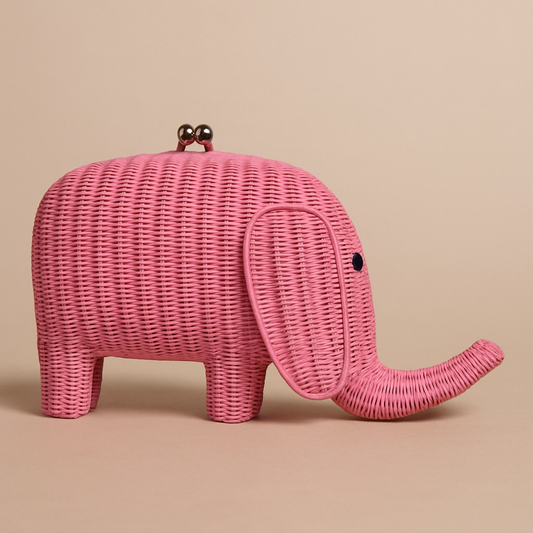 Harry Elephant Wicker Clutch