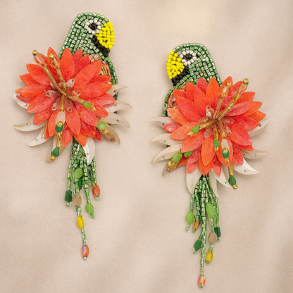 Parrot Earrings Light Khaki