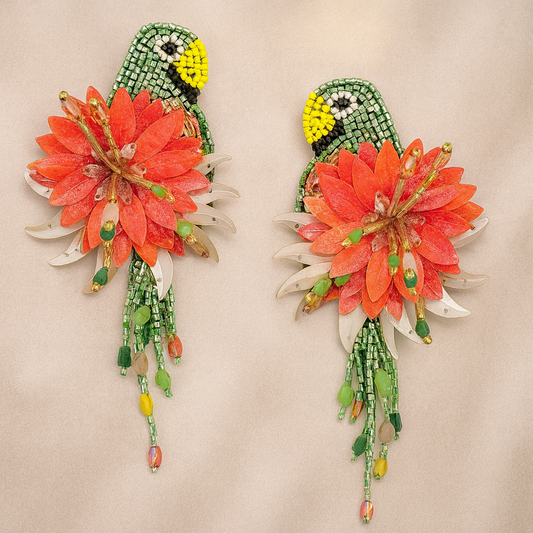 Parrot Earrings Light Khaki