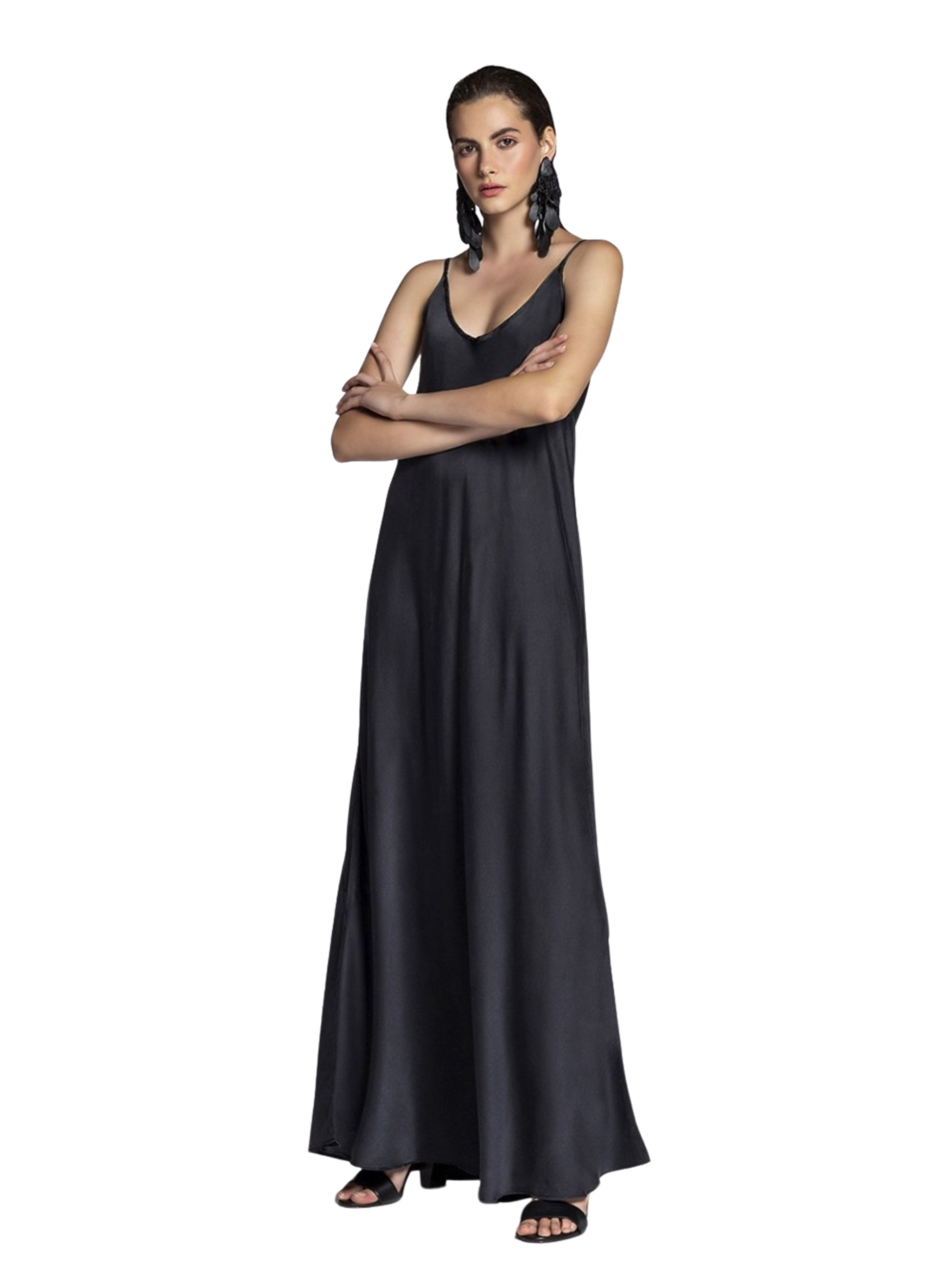 black maxi dress