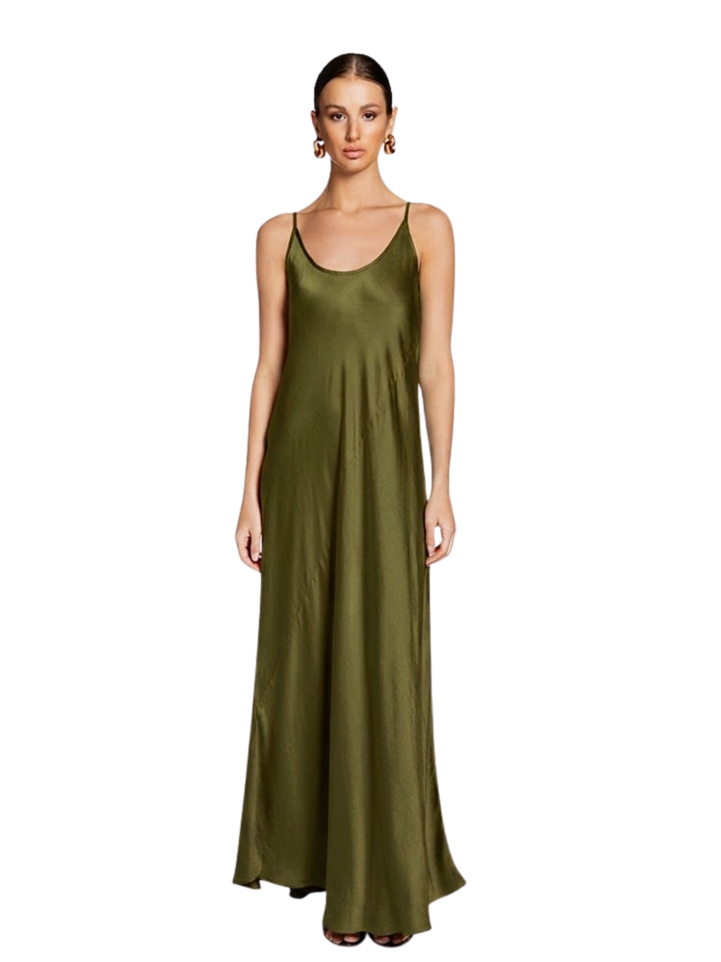  olive green slip dress 