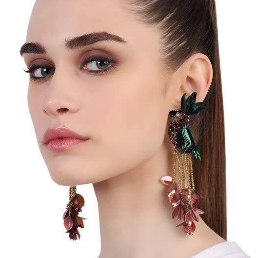 Bird Of Paradise Earrings Bronze