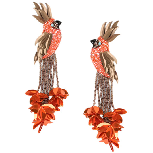 Bird Of Paradise Earrings Orange
