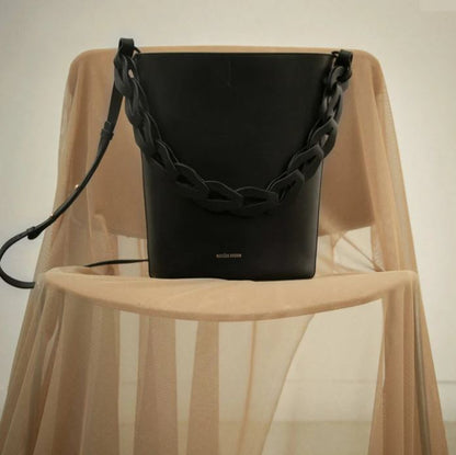 Louise Large Black Bucket Bag