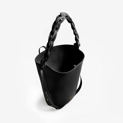 Louise Large Black Bucket Bag
