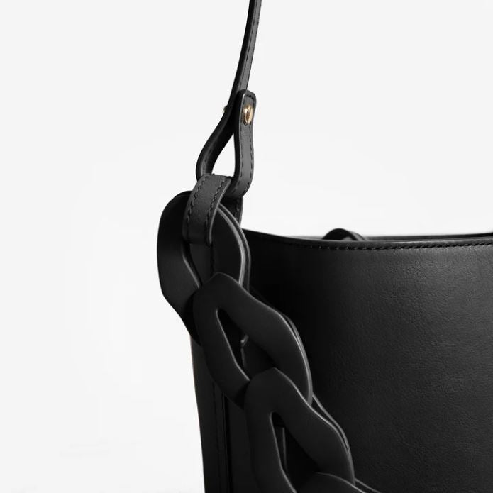 Louise Large Black Bucket Bag