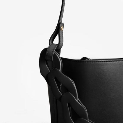 Louise Large Black Bucket Bag