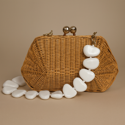 Blanca Wicker Clutch