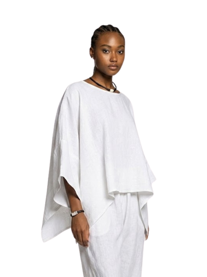 white linen blouse