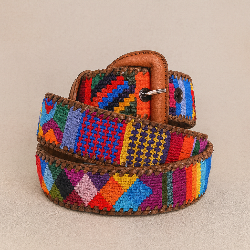 Guatemalan Multicolor Belt Silk Embroidery
