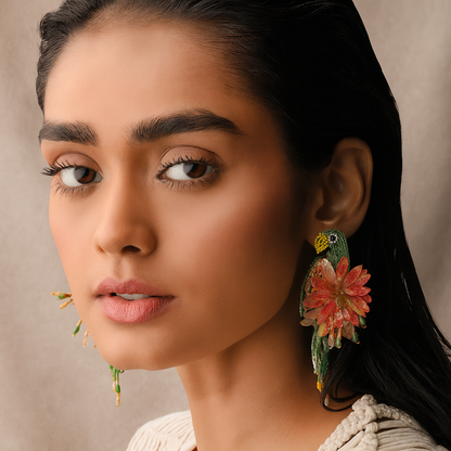 Parrot Earrings Light Khaki