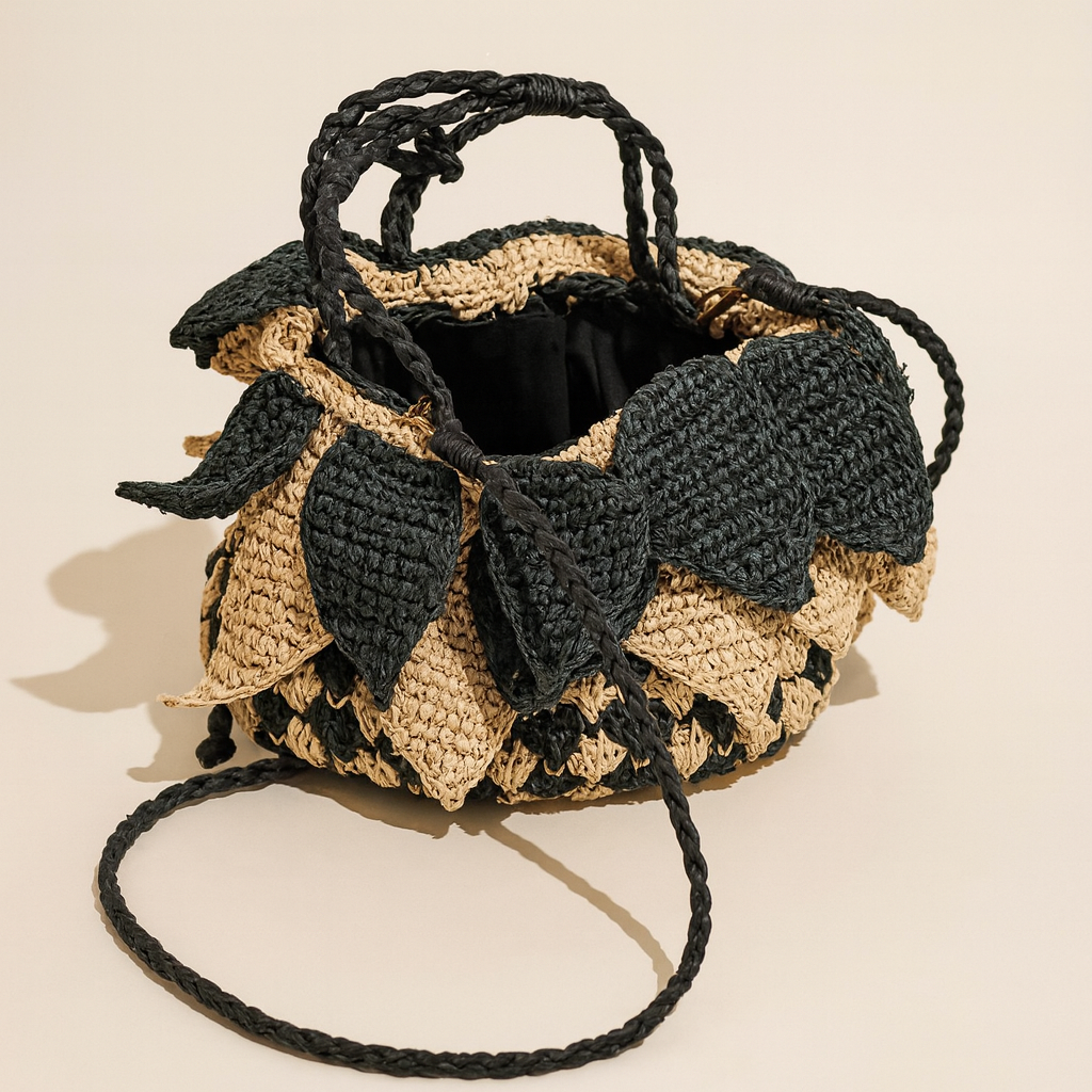 Pina Drawstring Bag Black/Natural