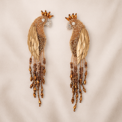 Peacock Earrings Gold
