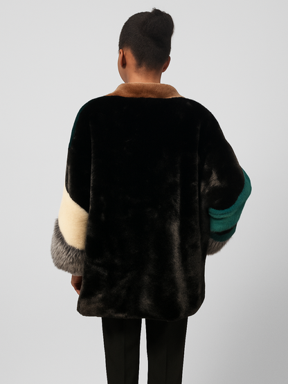 Faux Fur Multi Color Coat