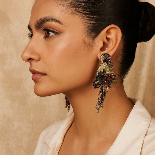 Parrot Earrings Bronze