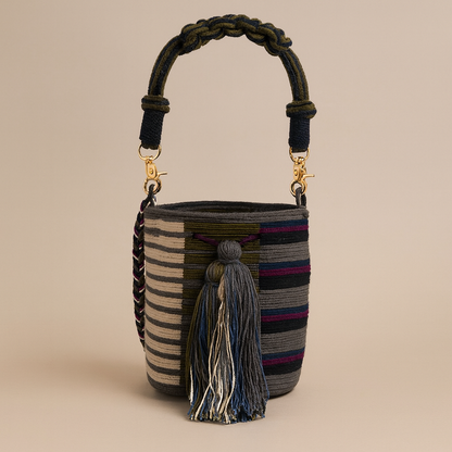 Handmade Small Crossbody Wayuu Bag Cuttlefish