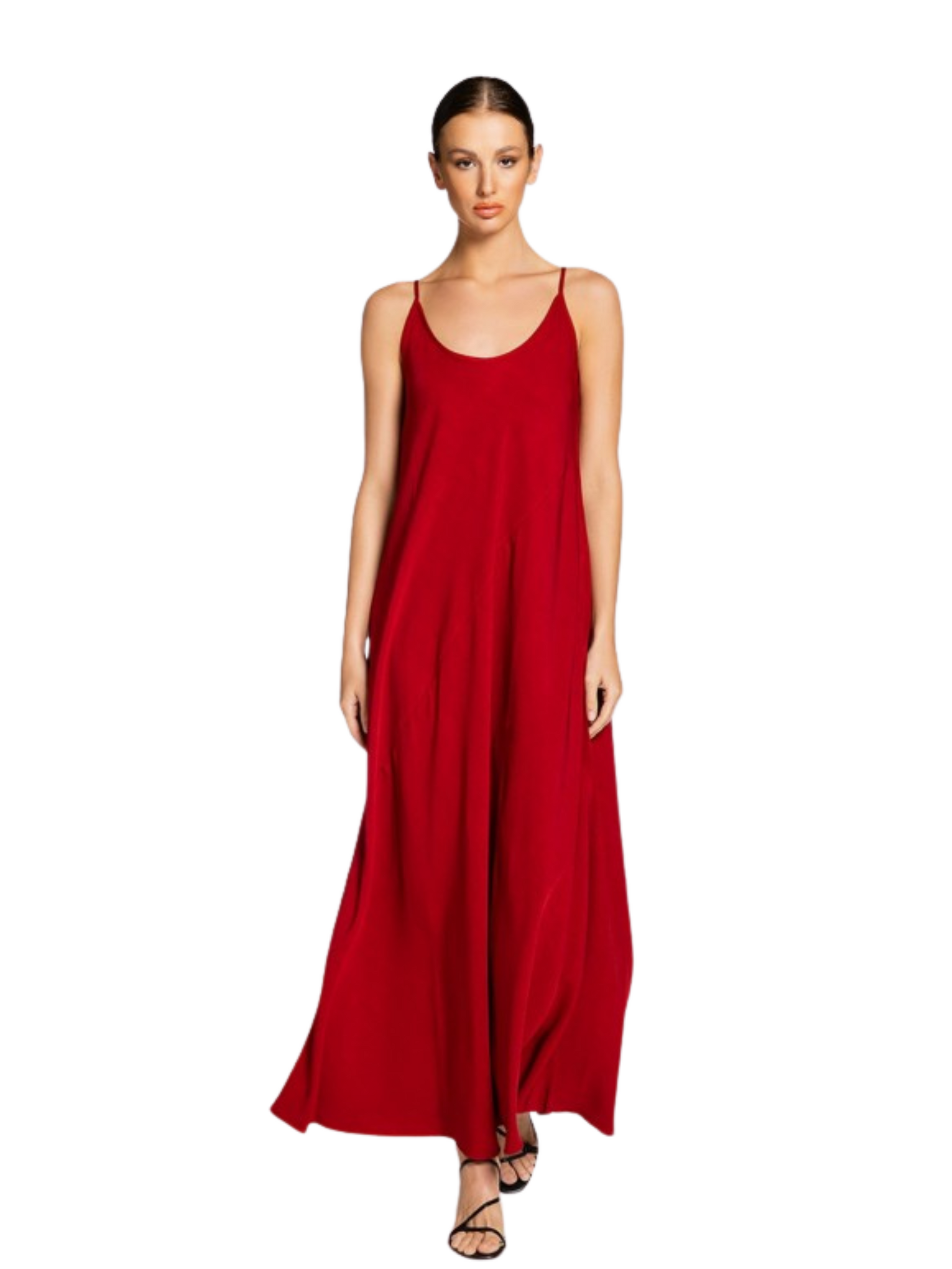 dress in a vibrant red color