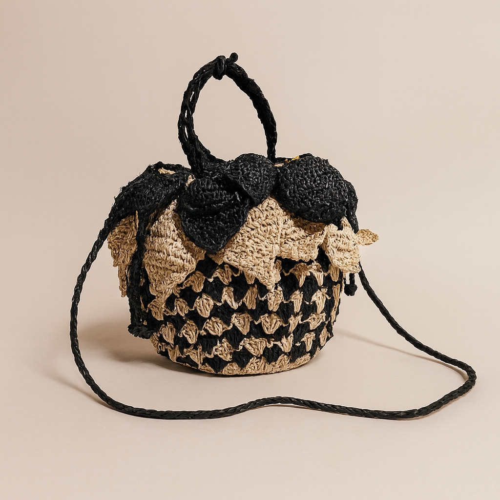 Pina Drawstring Bag Black/Natural