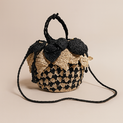 Pina Drawstring Bag Black/Natural