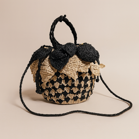 Pina Drawstring Bag Black/Natural