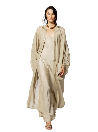 long-sleeve open-front cardigan dress