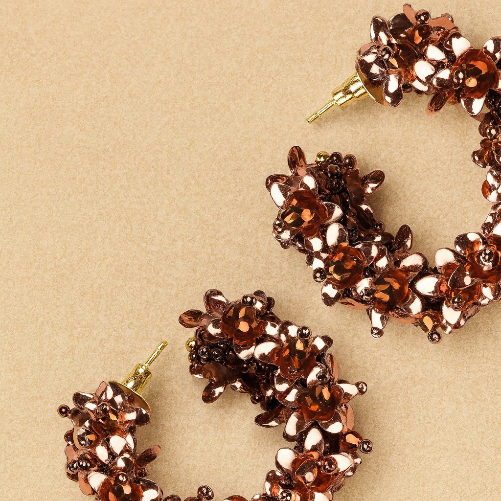 Flower Small Hoop Earrings