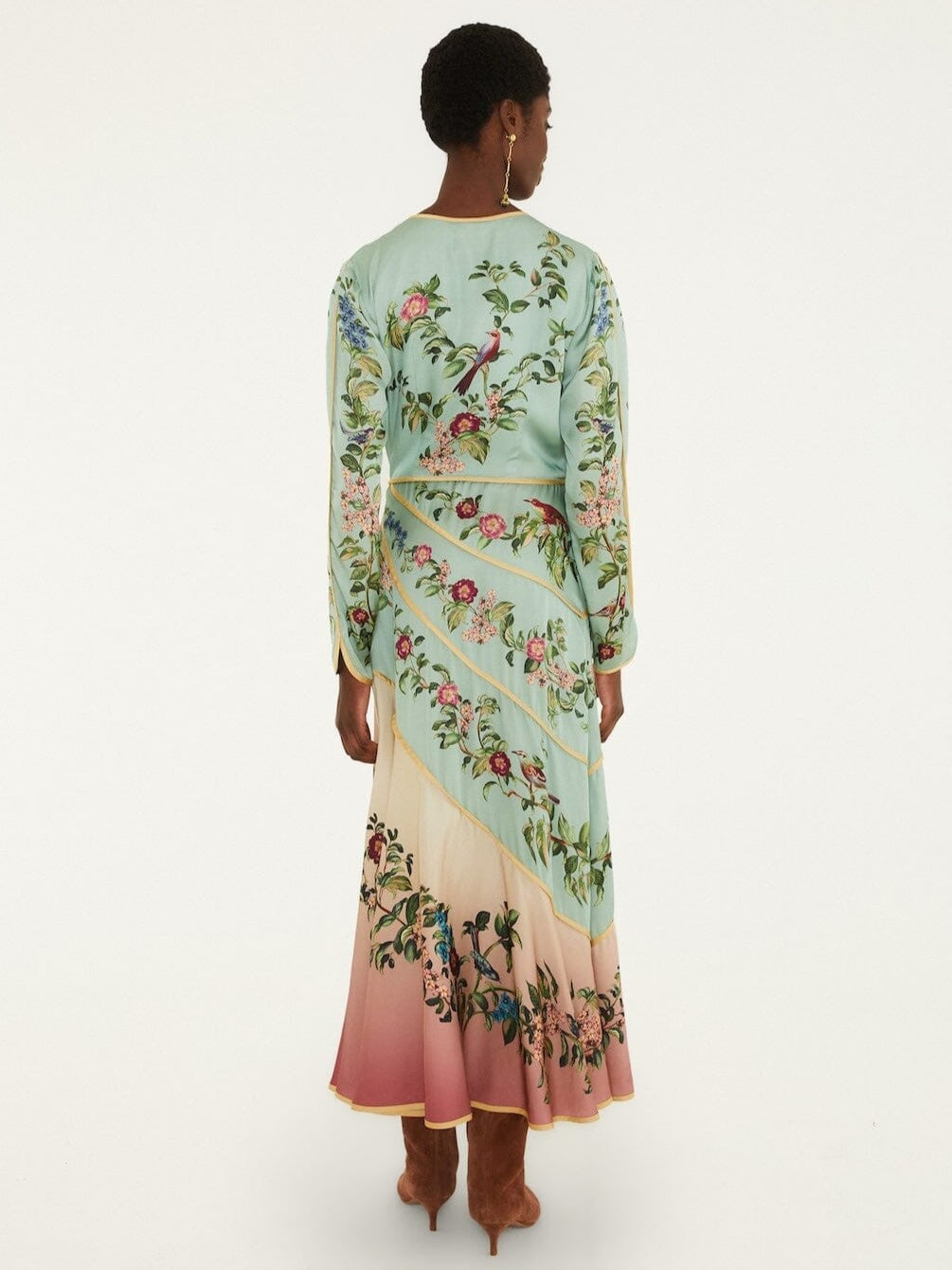 Farm Rio Birds Tree Long Sleeve Maxi Dress